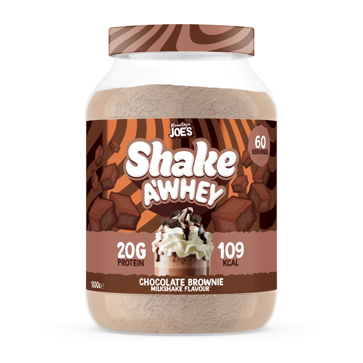 Mountain Joe's Shake A Whey Chocolate Brownie Protein Powder 1.8kg