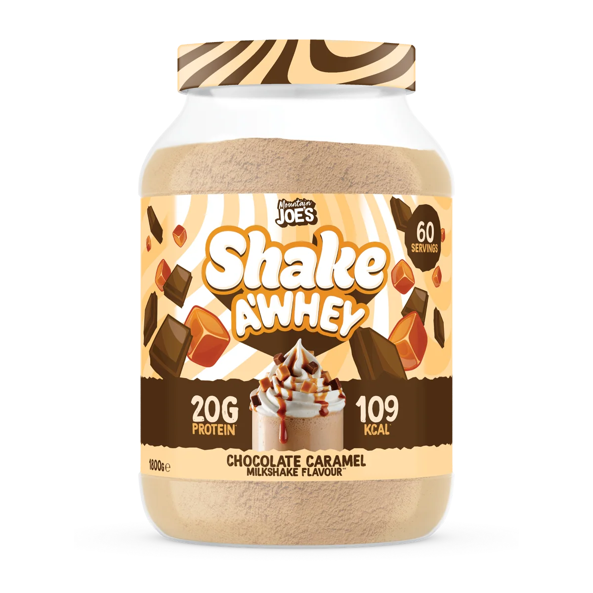 Mountain Joe's Shake A Whey Chocolate Caramel Protein Powder 1.8kg