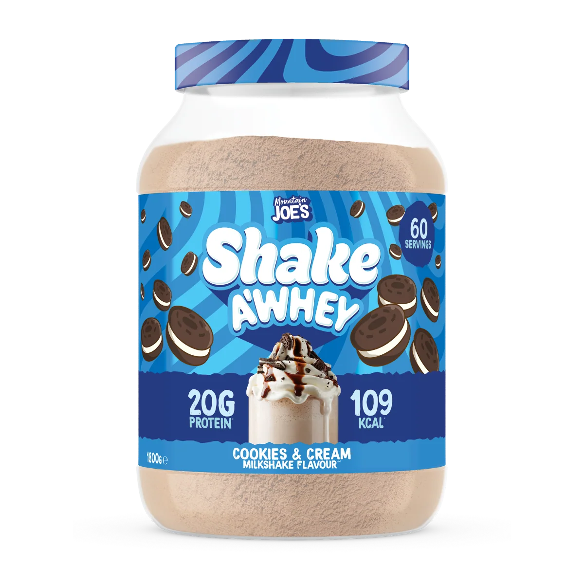 Mountain Joe's Shake A Whey Cookies & Cream Protein Powder 1.8kg