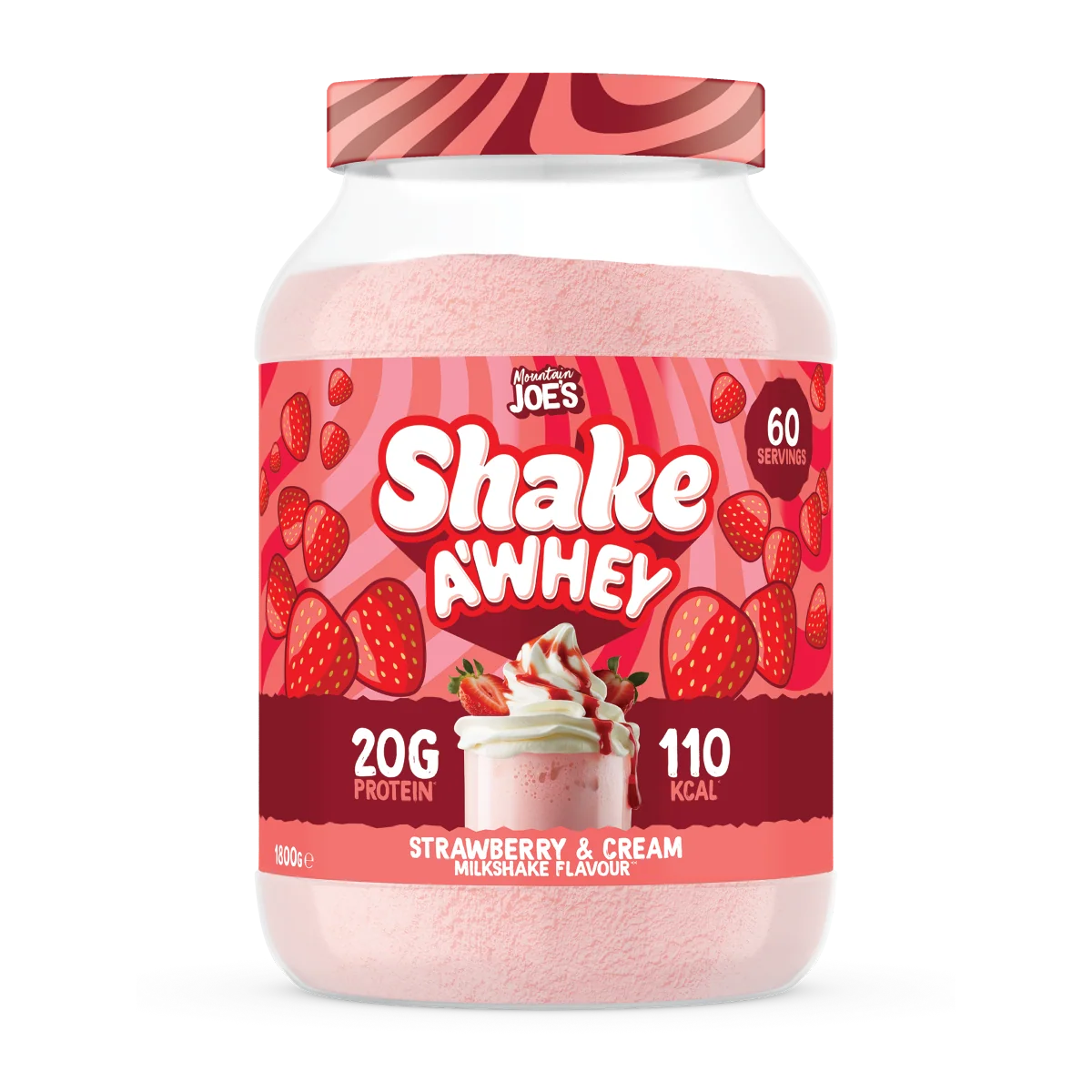 Mountain Joe's Shake A Whey Strawberry & Cream Protein Powder 1.8kg