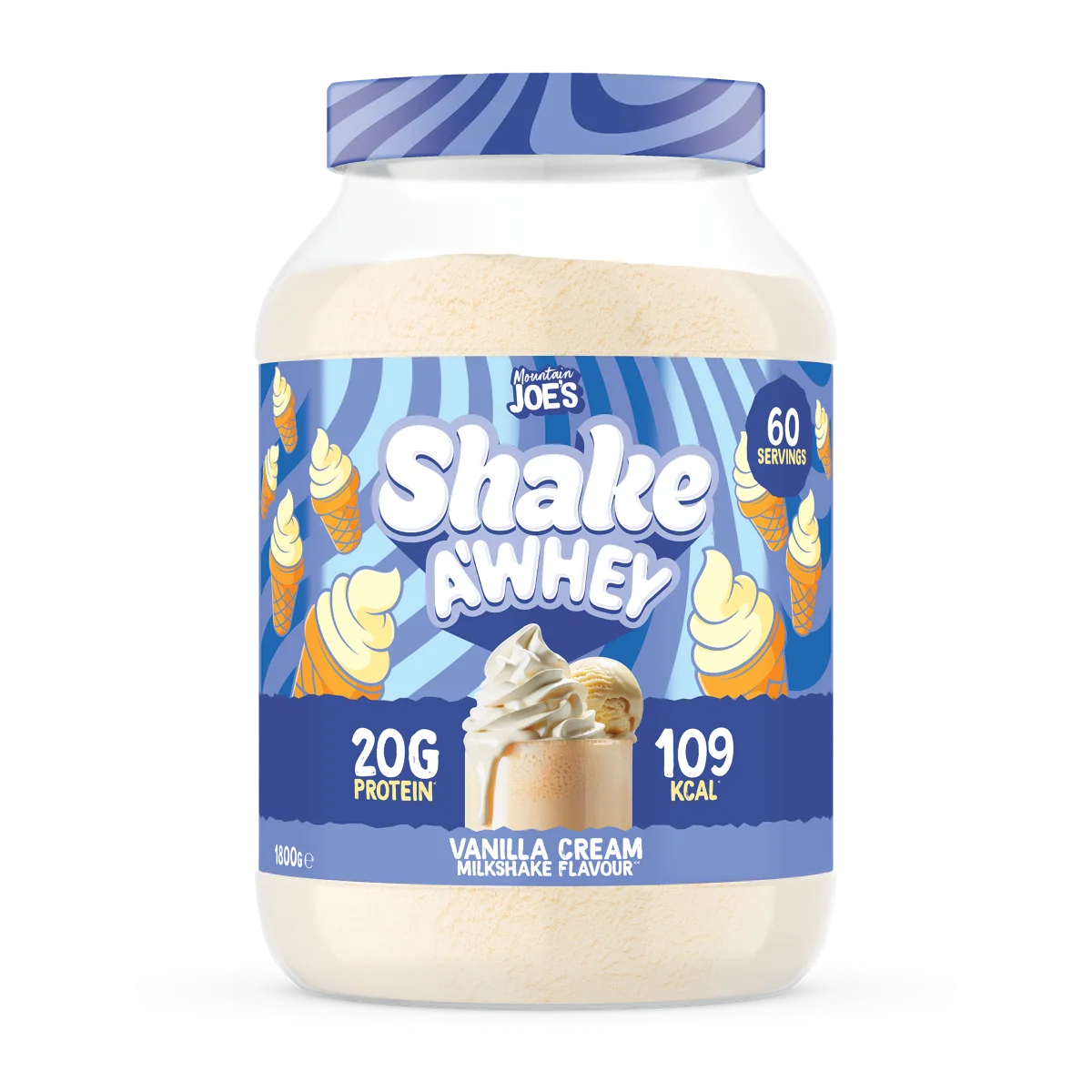 Mountain Joe's Shake A Whey Vanilla Cream Protein Powder 1.8kg