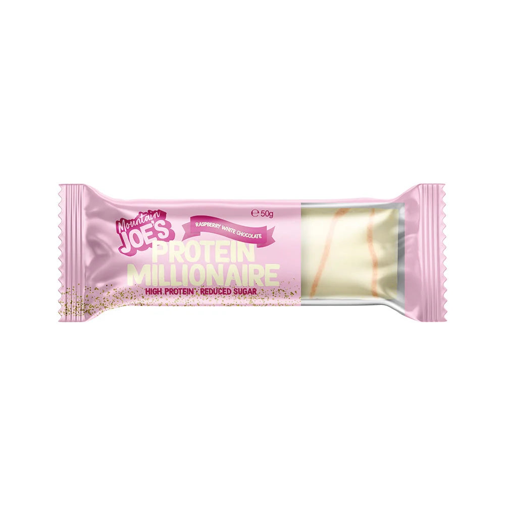 Mountain Joe's Raspberry White Chocolate Protein Millionaire 50g