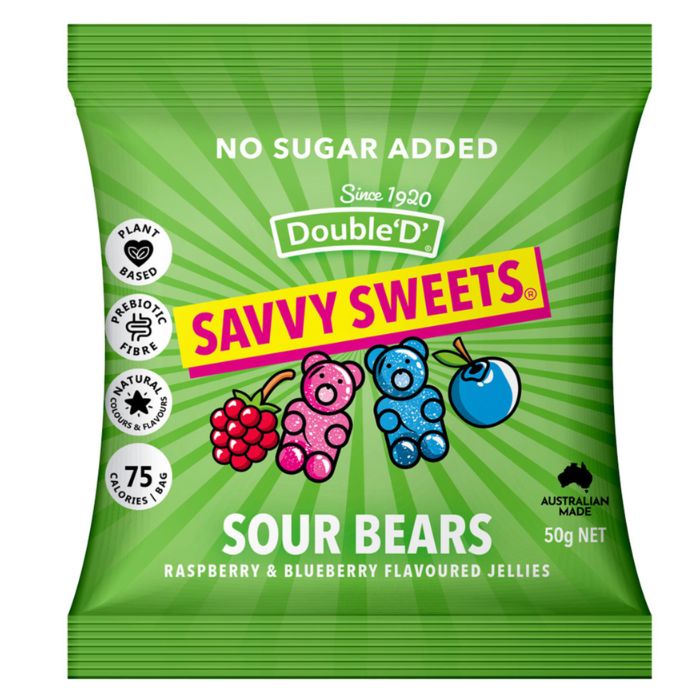 Savvy Sweets Sour Bears – Tangy Sour Gummy Bear Candy